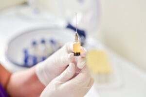 Platelet-rich plasma drawn for injection