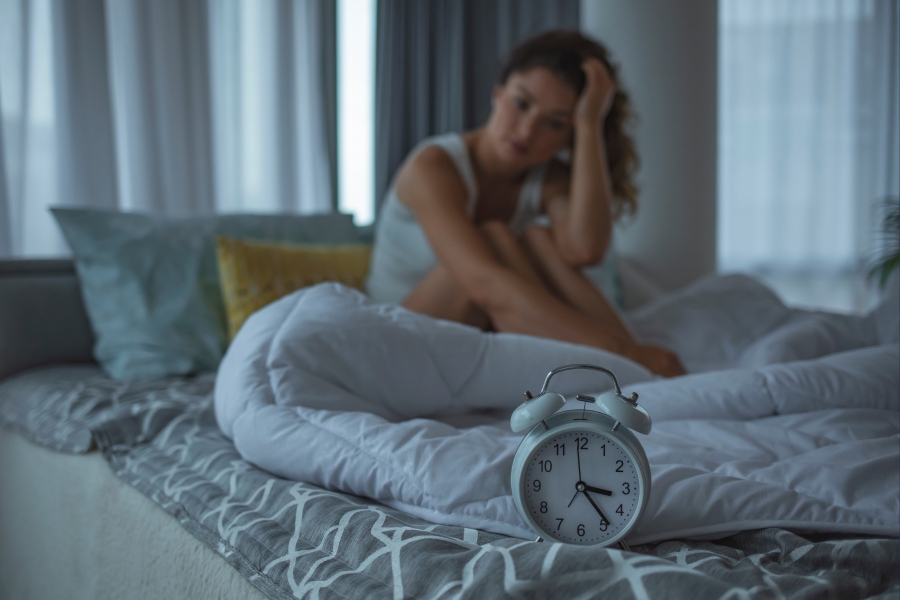 woman struggling to sleep